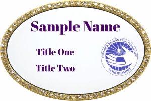 (image for) Founder Region Soroptimist Oval Bling Gold Other Badge
