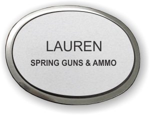 (image for) Spring Guns & Ammo Silver Executive Oval Badge