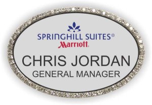 (image for) SpringHill Suites Silver Oval Bling Badge (New Logo)