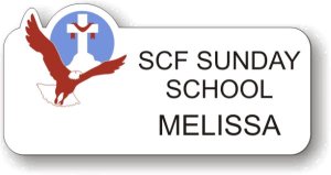 (image for) Steadfast Christian Fellowship Shaped White Badge