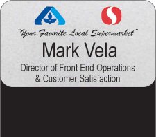 (image for) Albertsons Safeway Dual Logo with Tagline Silver Pocket Name Badge
