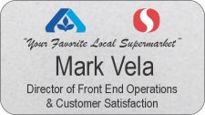 (image for) Albertsons Safeway Dual Logo with Tagline Silver Name Badge