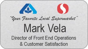 (image for) Albertsons Safeway Dual Logo with Tagline Silver Name Badge