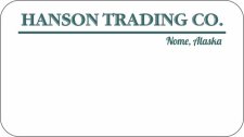 (image for) Hanson Trading Co. White Name Badge Logo Only