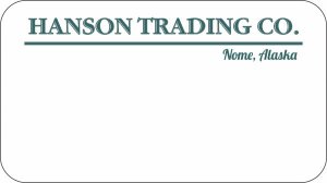 (image for) Hanson Trading Co. White Name Badge Logo Only