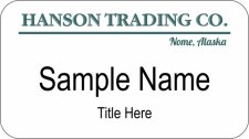 (image for) Hanson Trading Co. White Name Badge