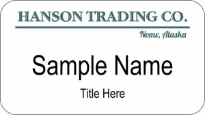 (image for) Hanson Trading Co. White Name Badge
