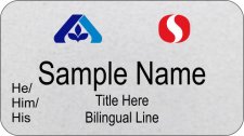 (image for) Safeway & Albertsons Manager Silver Name Badge Pronoun and Bilingual