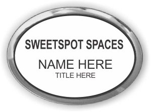 (image for) SweetSpot Spaces Oval Executive Silver Frame with White Badge
