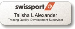 (image for) Swissport USA Silver Name Badge