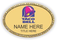 (image for) Taco Bell Oval Gold Bling Badge