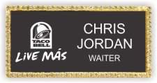 (image for) Taco Bell Gold/Black Bling Badge - (Live Mas)