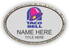 (image for) Taco Bell Oval Silver Bling Badge