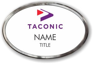 (image for) Taconic Biosciences Silver Oval Polished Frame Prestige Badge