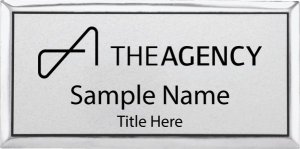 (image for) The Agency One Rock Executive Silver Name Badge - Logo A
