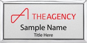 (image for) The Agency One Rock Executive Silver Name Badge - Logo B