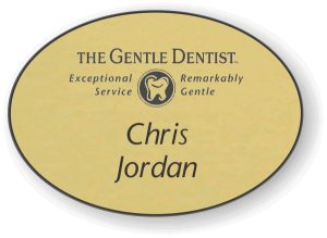 (image for) The Gentle Dentist Gold Oval Shaped Badge