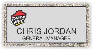 (image for) Pizza Hut Logo 1 Silver Bling Badge (NiceGuard)