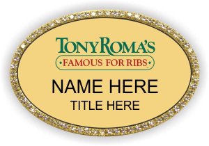 (image for) Tony Roma\'s Oval Gold Bling Badge