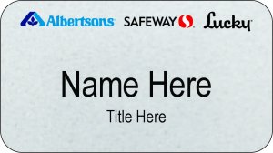 (image for) Tri-Logo Alberstons, Safeway, Lucky Silver Name Badge