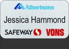 (image for) Albertsons Safeway Vons Tri Logo Silver Pocket Badge - Name Only