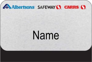 (image for) Albertsons Safeway Carrs Tri Logo Silver Pocket Name Badge