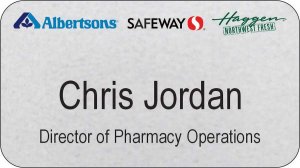 (image for) Albertsons Safeway Haggen Tri Logo Silver Name Badge