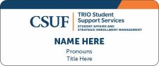 (image for) CSUF - TRIO Student Support Services Standard White Badge With Color Border - Default Option