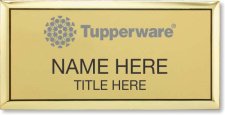 (image for) Tupperware Gray Logo Executive Gold Name Badge