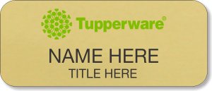 (image for) Tupperware Green Logo Gold Name Badge