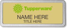 (image for) Tupperware Green Logo Gold Pebbled Frame Prestige Badge