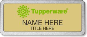 (image for) Tupperware Green Logo Gold Pebbled Frame Prestige Badge