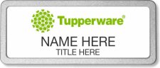 (image for) Tupperware Green Logo White Pebbled Frame Prestige Badge