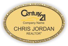 (image for) Century 21 Gold Oval Bling Badge
