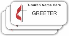 (image for) The United Methodist Church White Badge Greeter Bundle (10 Badges)