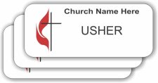 (image for) The United Methodist Church White Badge Usher Bundle (10 Badges)
