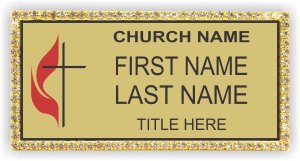 (image for) United Methodist Church Bling Gold Badge