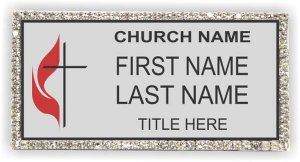 (image for) United Methodist Church Bling Silver Badge