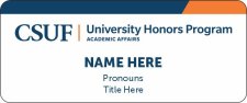 (image for) CSUF - University Honors Program Standard White Badge With Color Border - Default Option