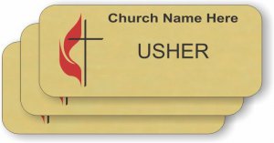 (image for) The United Methodist Church Gold Badge Usher Bundle (25 Badges)
