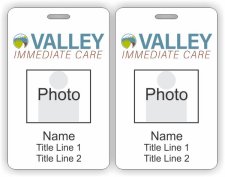 (image for) Valley Immediate Care Photo ID Vertical Double Sided badge - Two Title