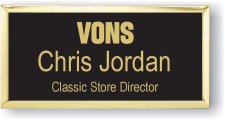 (image for) Vons Gold Executive Premium NorCal Name Badge Black Top