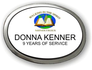 (image for) Walking In The Spirit White Oval Executive Silver Framed Badge