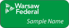 (image for) Warsaw Federal Standard Green Name Badge