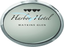 (image for) Watkins Glen Harbor Hotel Executive Oval Silver Logo Only Diamond Badge