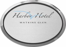 (image for) Watkins Glen Harbor Hotel Executive Oval Silver Logo Only Badge