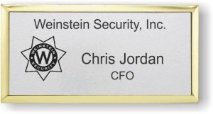 (image for) Weinstein Security, Inc. Executive Silver Gold Framed Badge