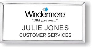 (image for) Windermere White Badge on Silver Frame