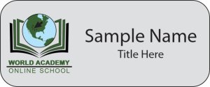 (image for) World Academy Online School - Eagle County School District Standard Silver Name Badge