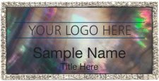 (image for) Custom Logo Silver Bling Black Pearl Badge